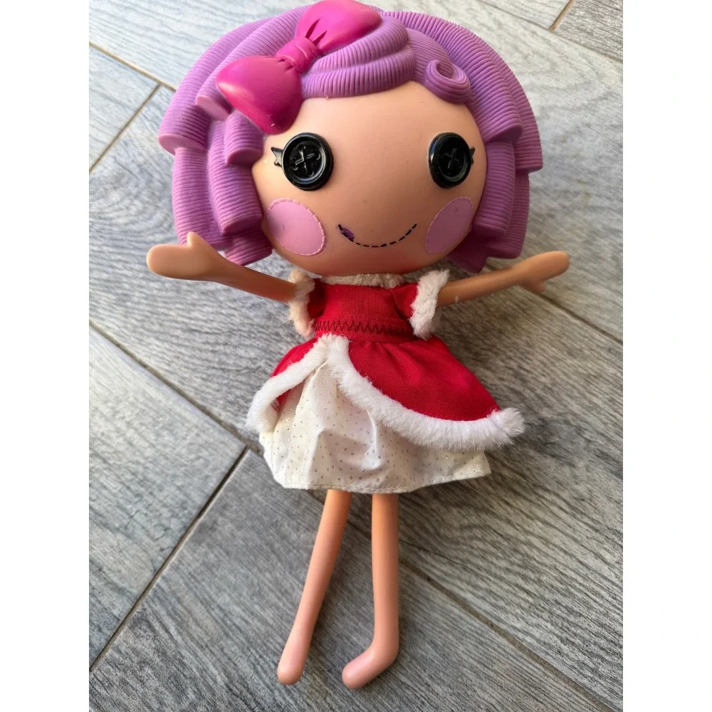 Lalaloopsy Pillow Featherbed Doll Purple Curly Hair Party Dress Button Eyes 2009